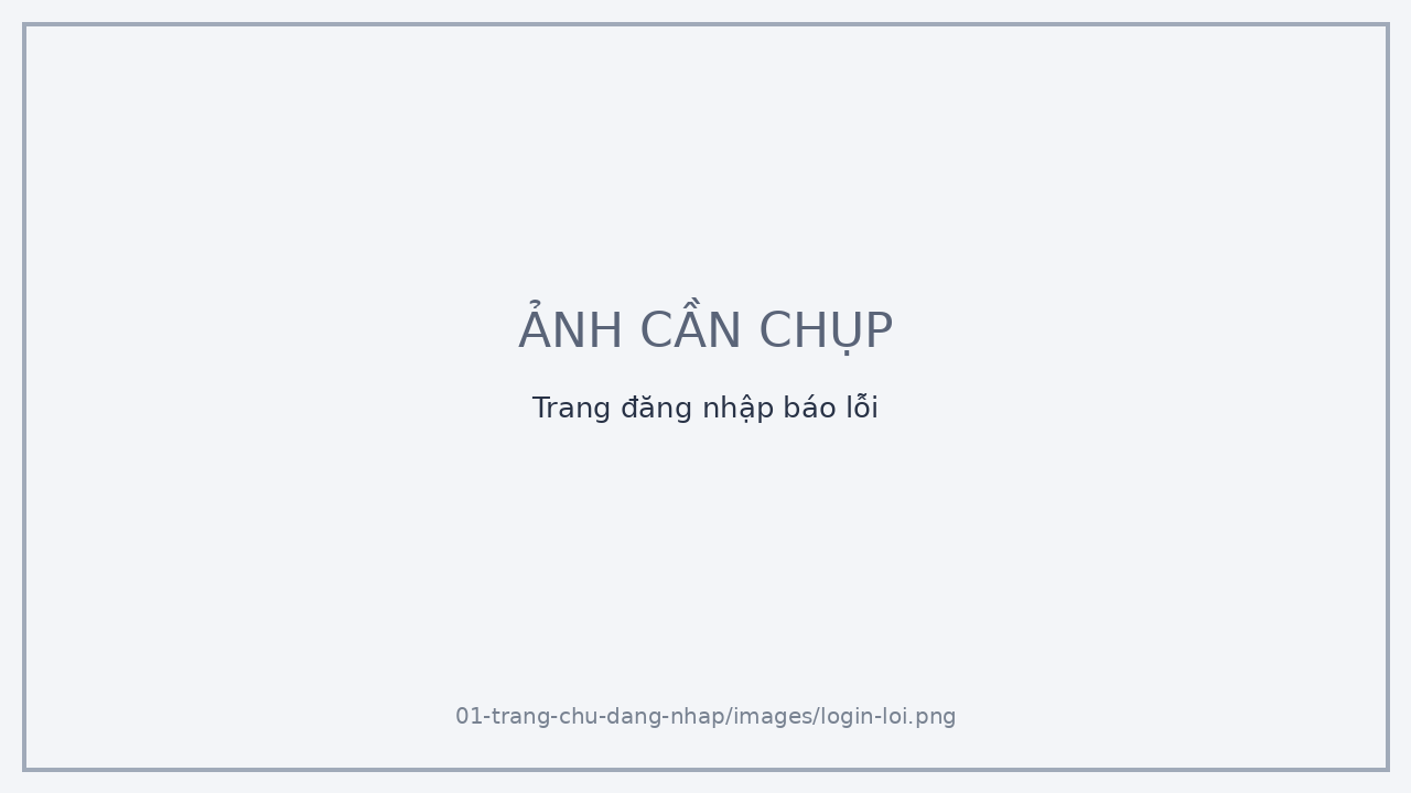 Trang đăng nhập báo lỗi