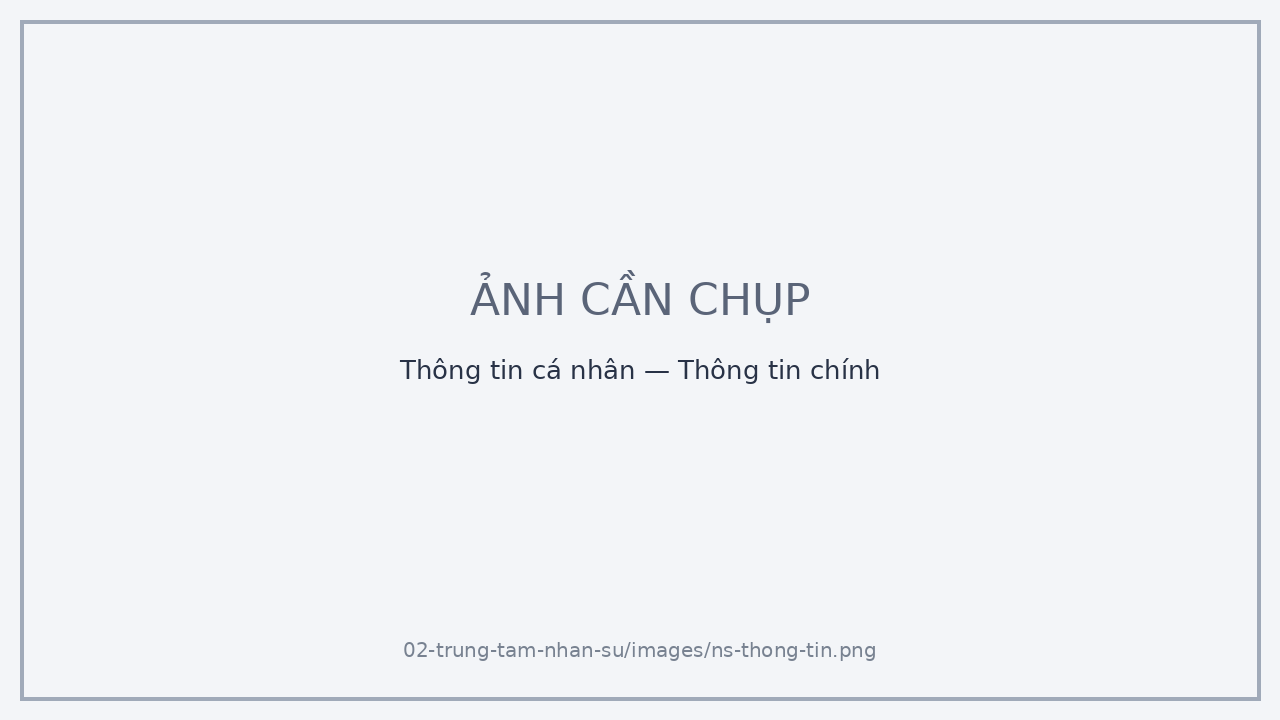 Thông tin cá nhân — Thông tin chính